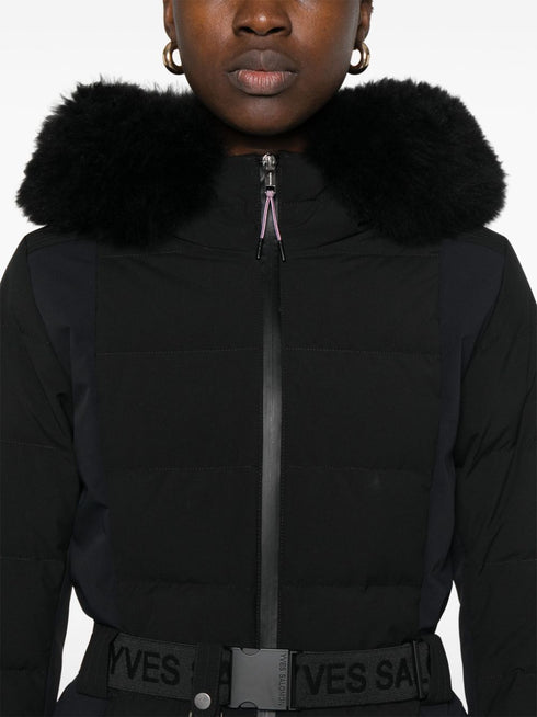 belted ski jacket